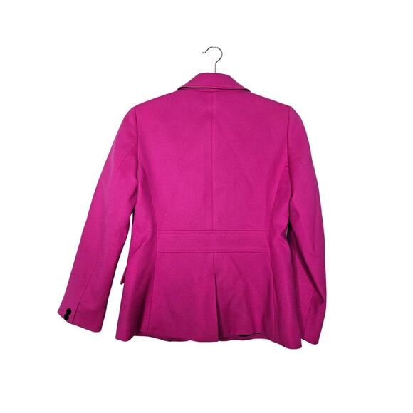 Talbots 2 Magenta Pink Wool Blazer Preppy Career Professional Single Button - Picture 3 of 4